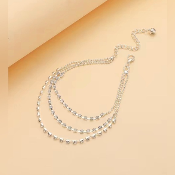 Three Layer Multilayer Luxury Chain Anklet For Women - Picture 3 of 4